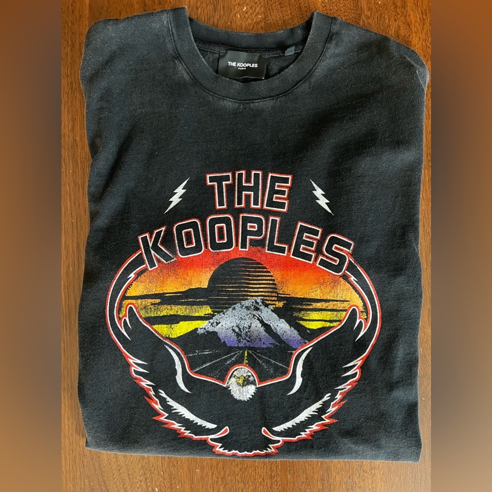 Black crew neck cotton T-shirt w/ eagle print The Kooples size Medium Men’s